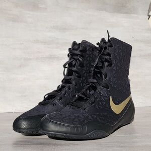 NIKE KO Black Gold Boxing Shoes Size 13